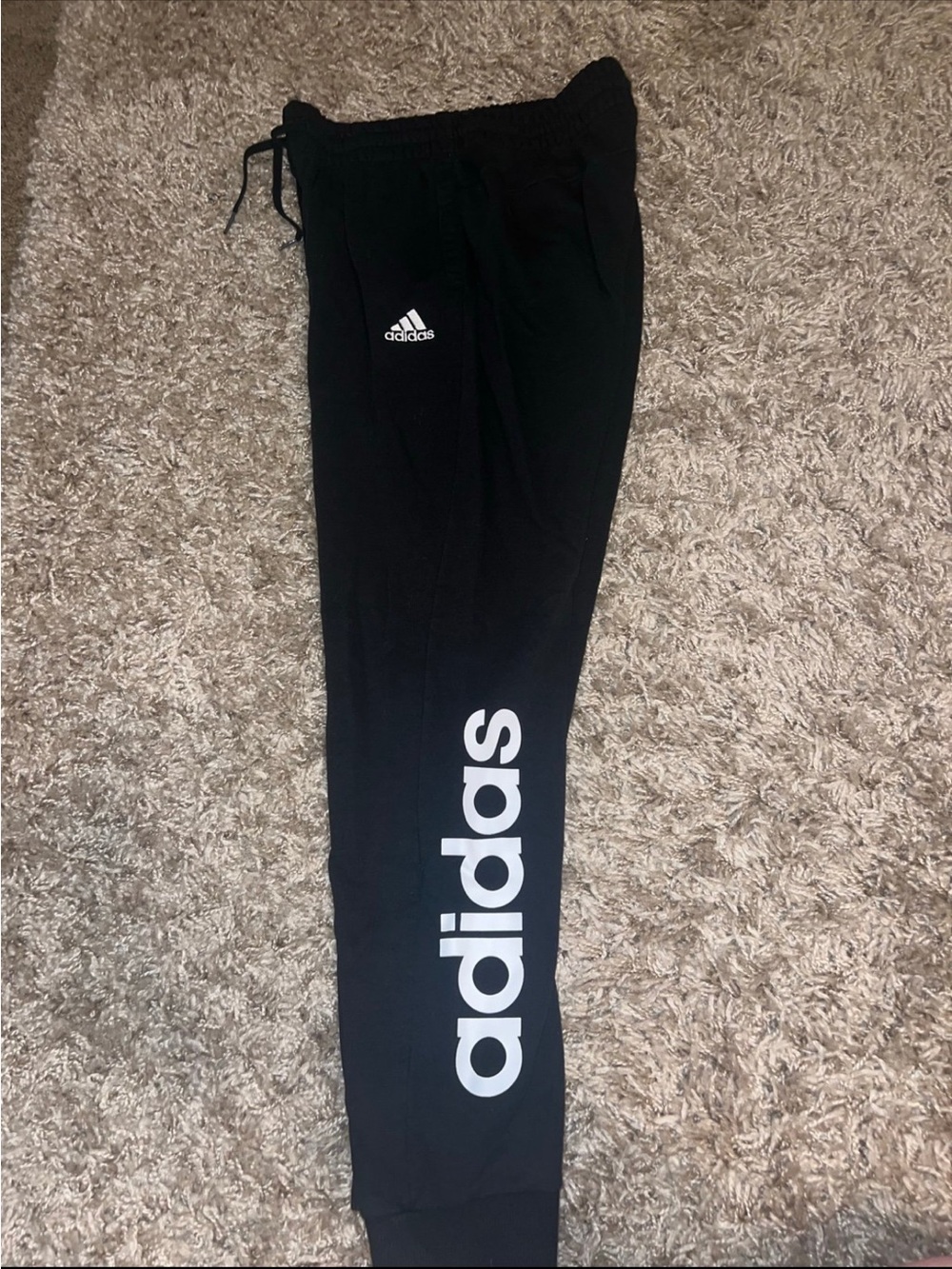 Adidas, black joggers